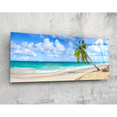 Palm Tree Glass Wall Art (36"x14").